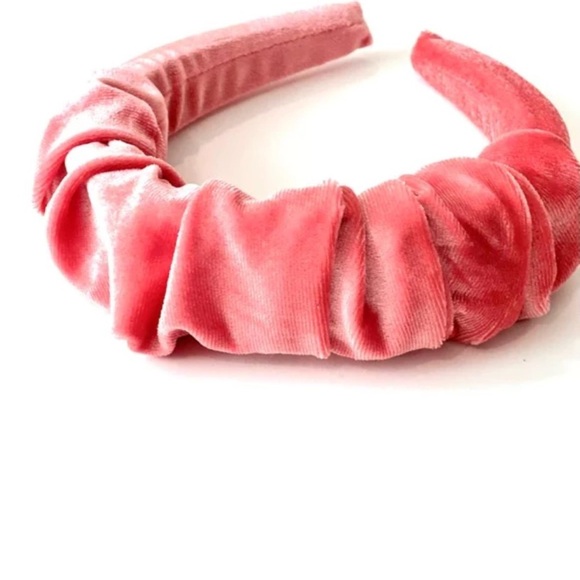 Anthropologie Accessories - Anthropologie Winter Ball High ruffle Velvet Headband- pink